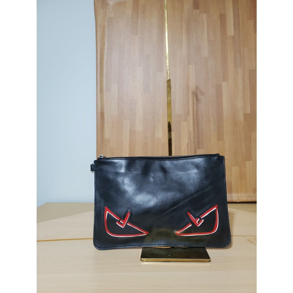Fendi Monster Pouch Leather Small Black